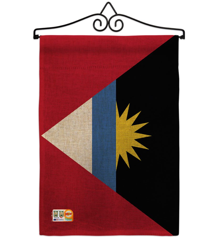Antigua & Barbuda Burlap - Impressions Decorative Metal Wall Hanger Garden Flag