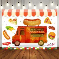 Aperturee Lovely Food Truck Birthday Backdrop For Kids Party