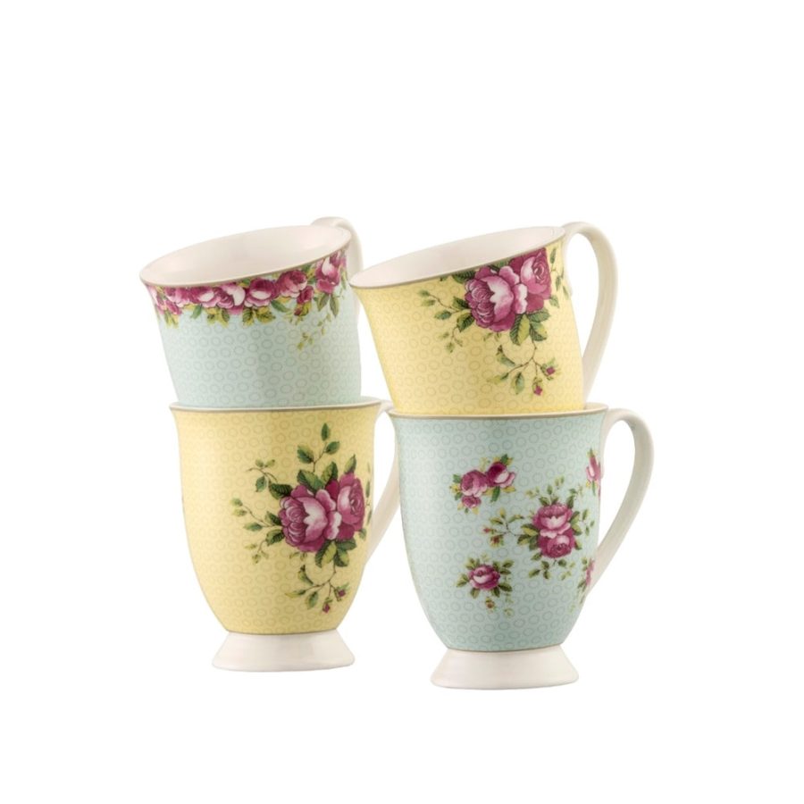 Aynsley Archive Rose Footed Mug Set