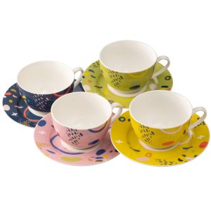 Aynsley Verdant Tea Cups & Saucers Set of 4