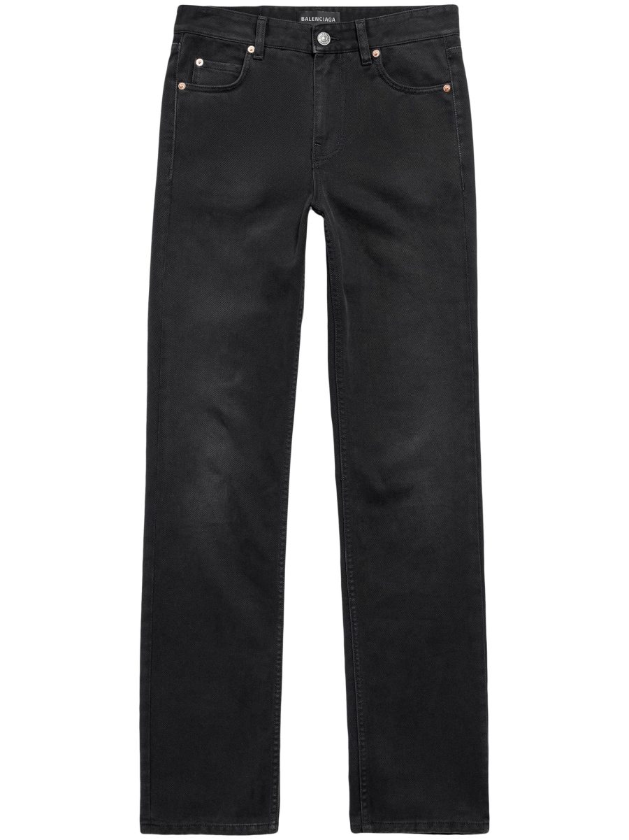 BALENCIAGA Mid-Rise Straight-Leg Jeans Sunbleached Black