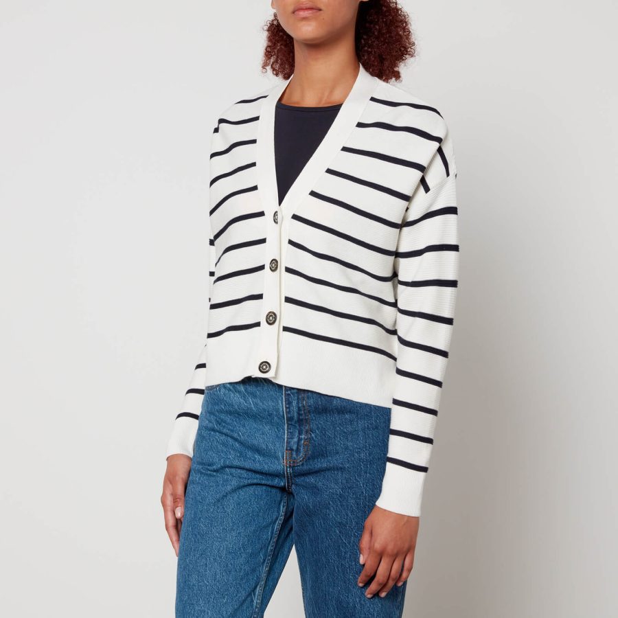 Barbour Marine Striped Cotton Cardigan - UK 10