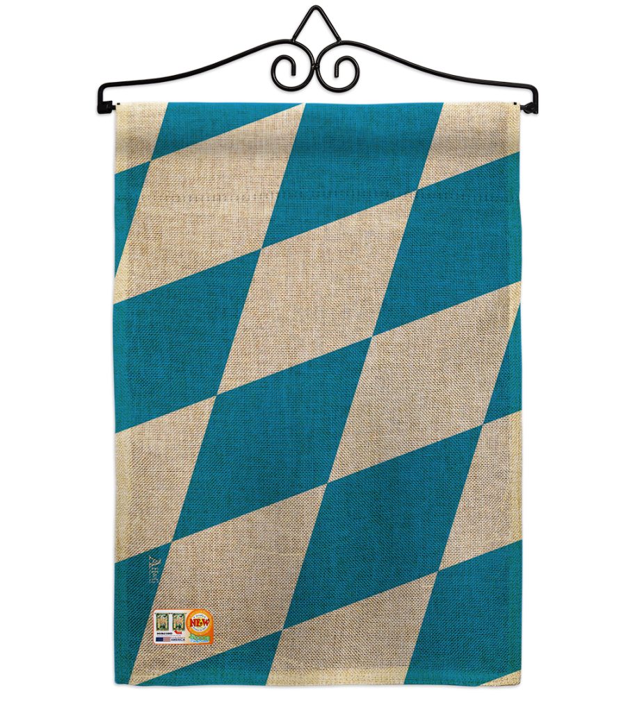 Bavaria Burlap - Impressions Decorative Metal Wall Hanger Garden Flag Set GS1400