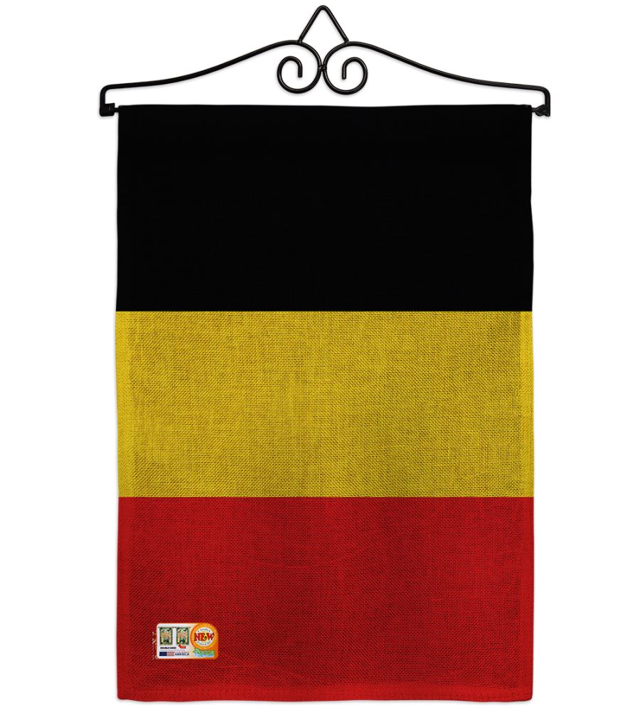 Belgium Burlap - Impressions Decorative Metal Wall Hanger Garden Flag Set GS1400