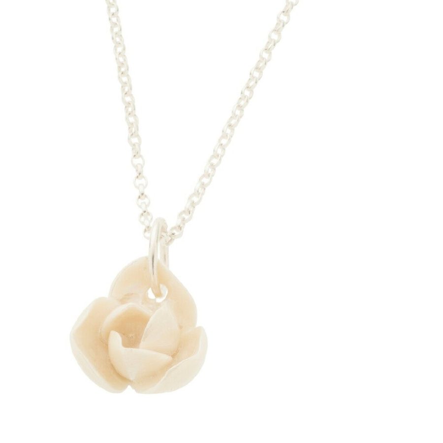 Belleek Classic Jewellery Peony Necklace (Mother of Pearl)