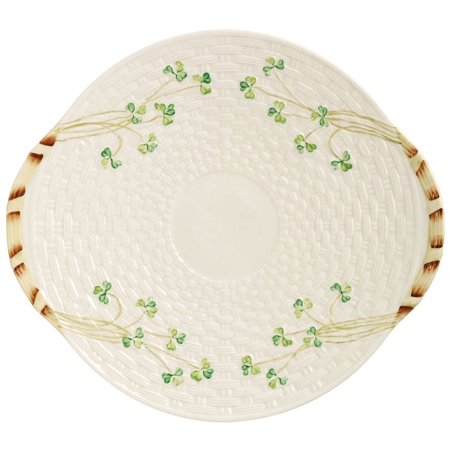 Belleek Classic Personalised Shamrock Bread Plate