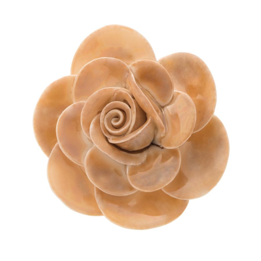 Belleek Classic Rose Brooch (Amber)