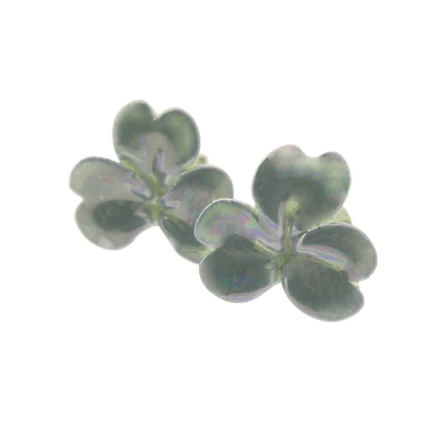 Belleek Classic Shamrock Earrings (Teal)