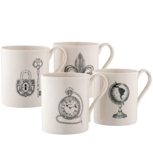 Belleek Studio Collection Etch Mugs Set of 4