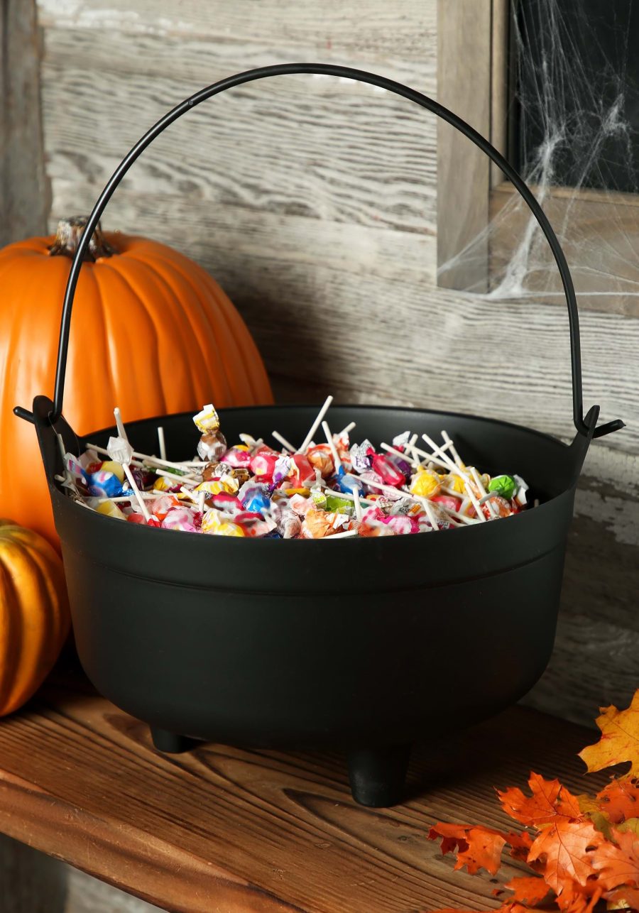 Black 14-Inch Cauldron Halloween Decoration
