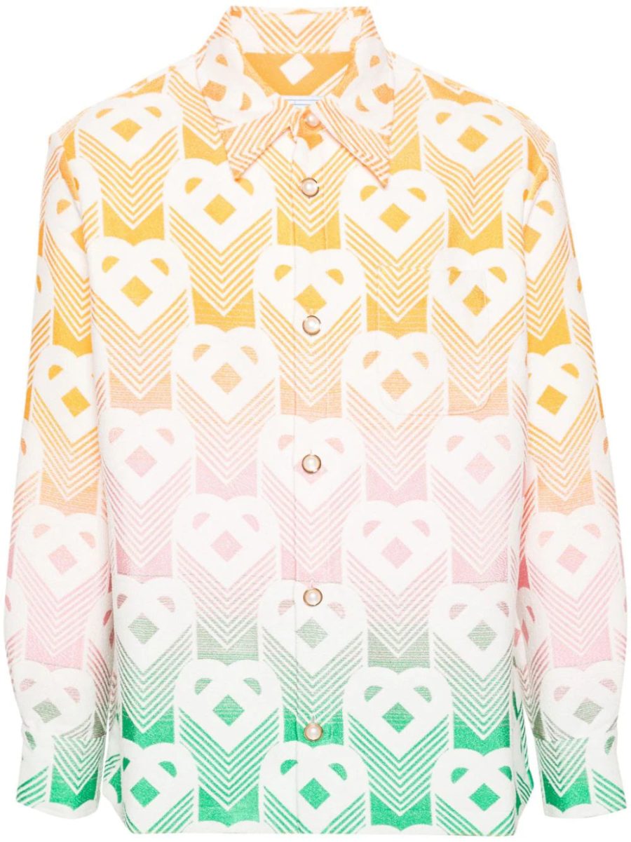 CASABLANCA Gradient Flying Heart Jacquard Shirt Jacket Multicolour