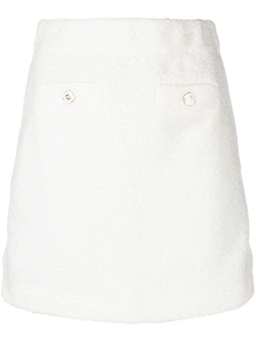 CASABLANCA WOMEN Terry Cloth Mini Skirt Off White