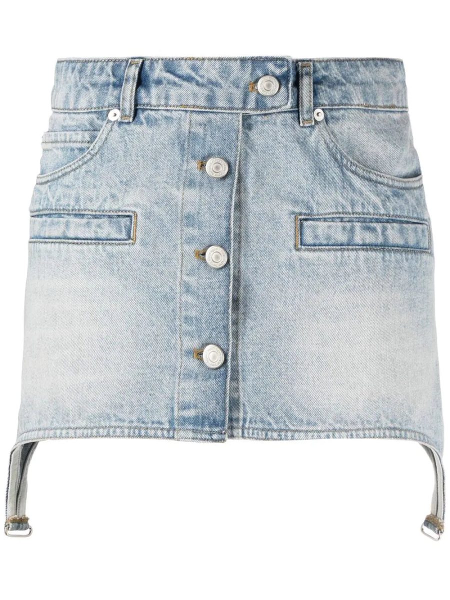 COURRÉGES WOMEN Asymmetric Denim Skirt Blue