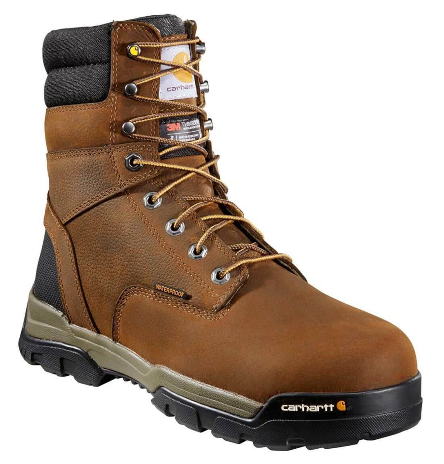 Carhartt - CME8047 - Men's Brown Ground Force 8" Waterproof Soft Toe Lace up Work Boot