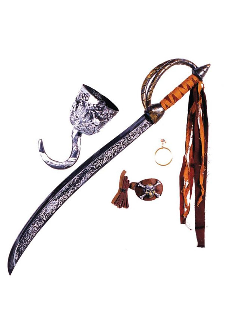 Caribbean Pirate Sword & Costume Accessory Kit