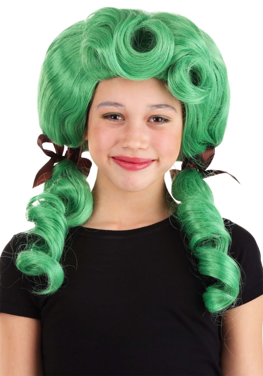 Child Chocolate Factory Worker Green Wig