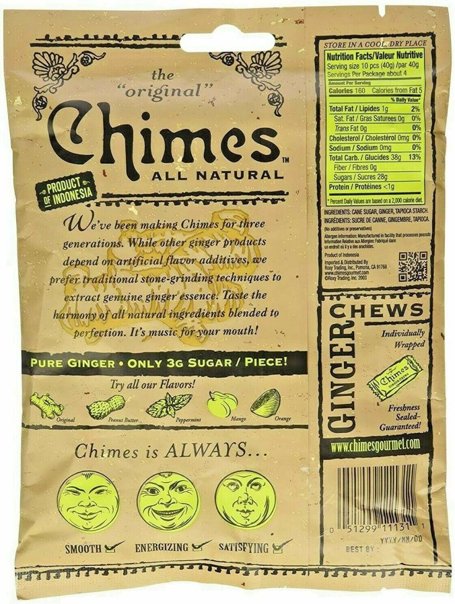 Chimes All The Original GINGER CHEWS 5 oz Bag