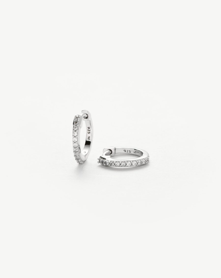 Classic Pave Huggies | Sterling Silver/Cubic Zirconia