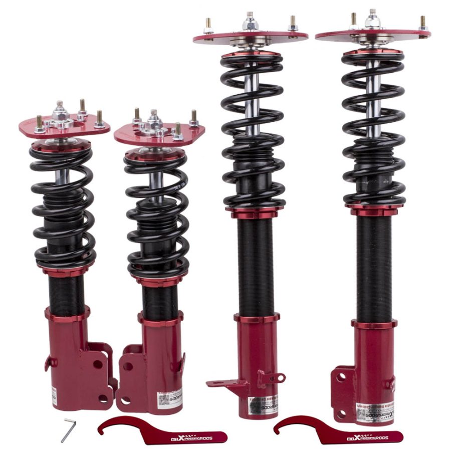 Coilover Shocks Kits compatible for Dodge Neon 00-05 and compatible for SRT-4 03-05 24 Ways Adj. Damper Red