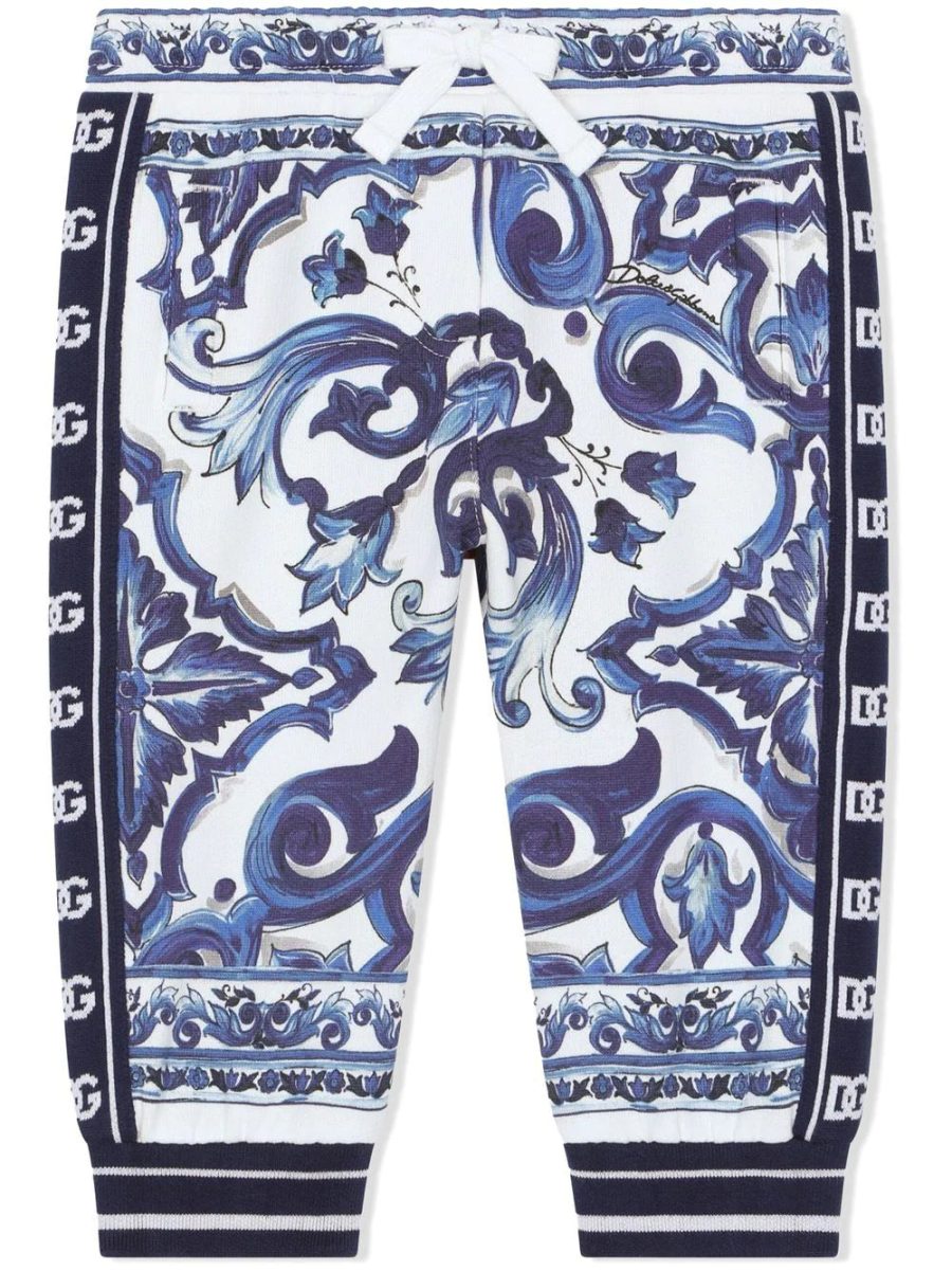 DOLCE & GABBANA BABY Graphic-print Tracksuit Bottoms White/Blue