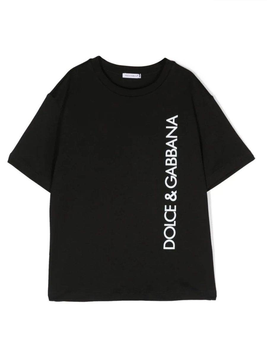 DOLCE & GABBANA KIDS Boys Logo Print T-Shirt Black/White