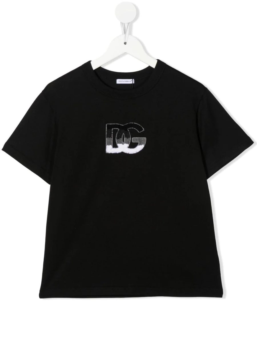 DOLCE & GABBANA KIDS DG Logo Patch T-Shirt Black
