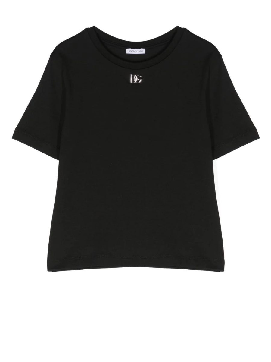 DOLCE & GABBANA KIDS Logo-Plaque Short-Sleeved T-Shirt Black