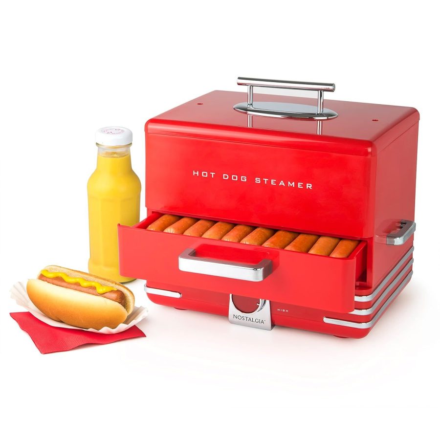 Extra Large Diner-Style Steamer 20 Hot Dogs And 6 Bun Capacity, Perfect For Brea