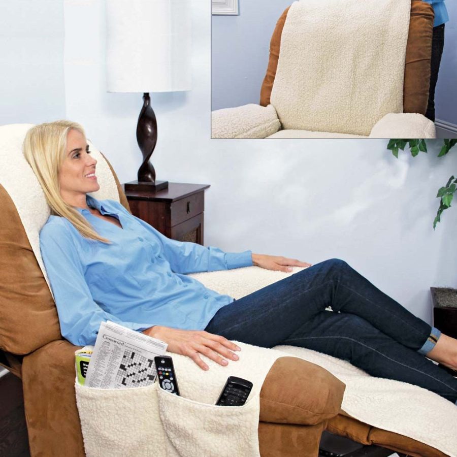 Fleece Recliner Cover With Pockets