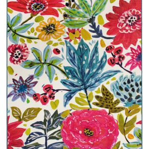 Floral Bloom Multicolor Washable Rug