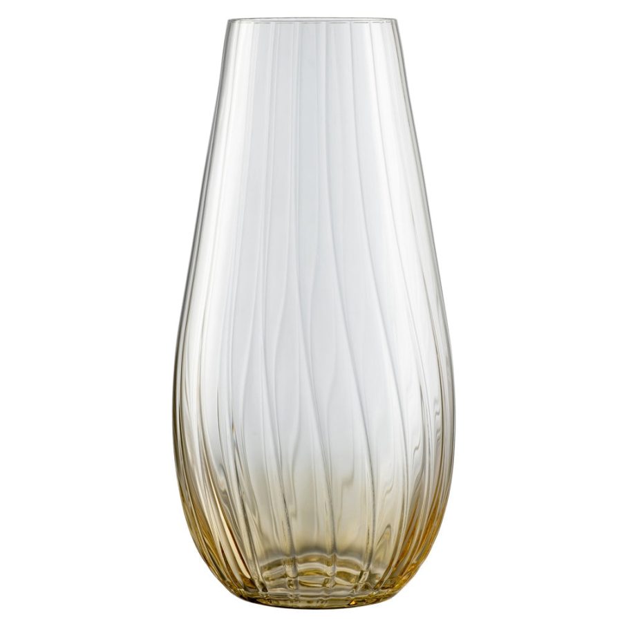 Galway Crystal Erne 12" Vase Amber