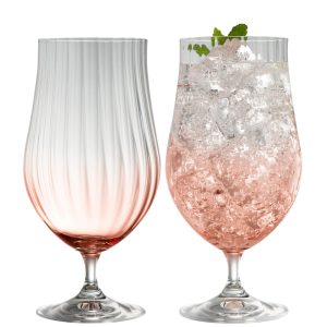 Galway Crystal Erne Craft Beer/Cocktail Set of 2 Blush