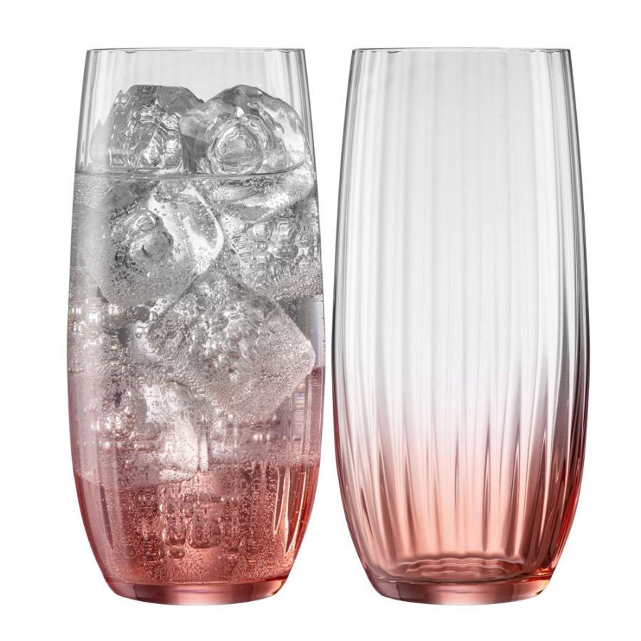 Galway Crystal Erne Hiball Set of 2 in Blush