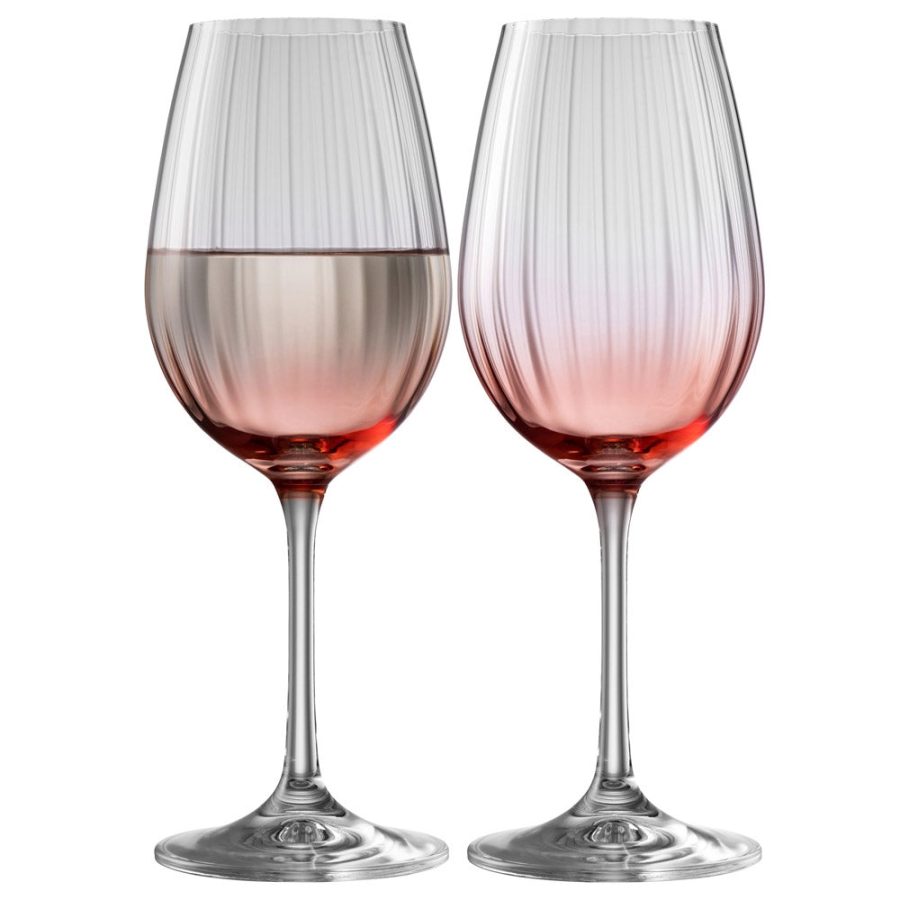 Galway Crystal Erne Wine Set of 2 in Blush