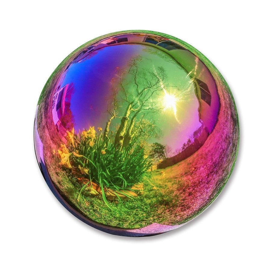 Gazing Mirror Ball - Stainless Steel - by Trademark Innovations (Rainbow, 10")