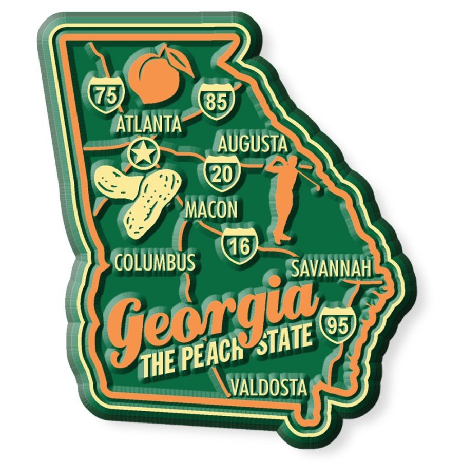 Georgia Premium State Magnet by Classic Magnets, 2.2" x 2.5", Collectible Souven