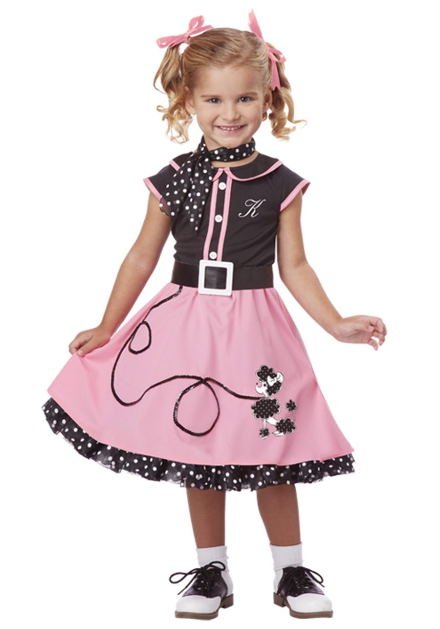 Girl's 50s Pink Poodle Cutie Toddler Costume