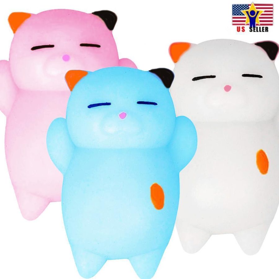Glue + Silicone Mochi 3D Squishy Squeeze Kitty Cat Stress Healing Reliever Toy