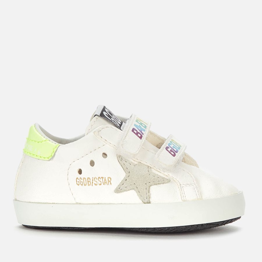 Golden Goose Babies' School Nappa Trainers - White/Ice/Yellow Fluo/Multicolor - UK 0 Infant