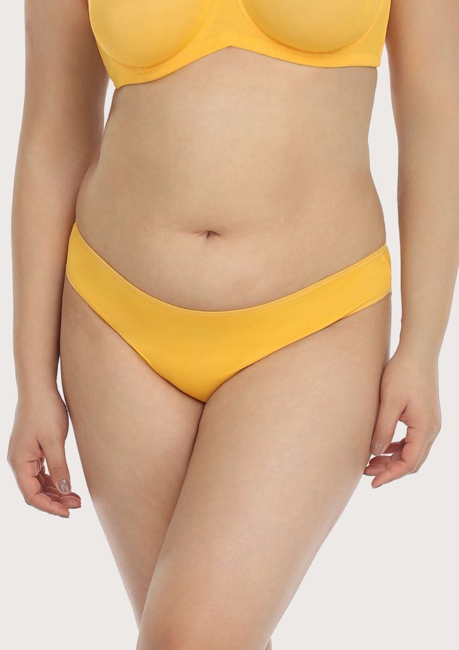 HSIA Billie Smooth Yellow Sheer Mesh lightweight Bikini Underwear - S / Yellow