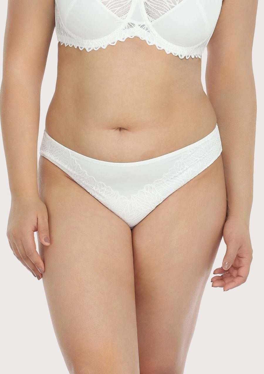 HSIA Pretty Secrets soft Comfortable Lace Trim Bikini Underwear - M / White