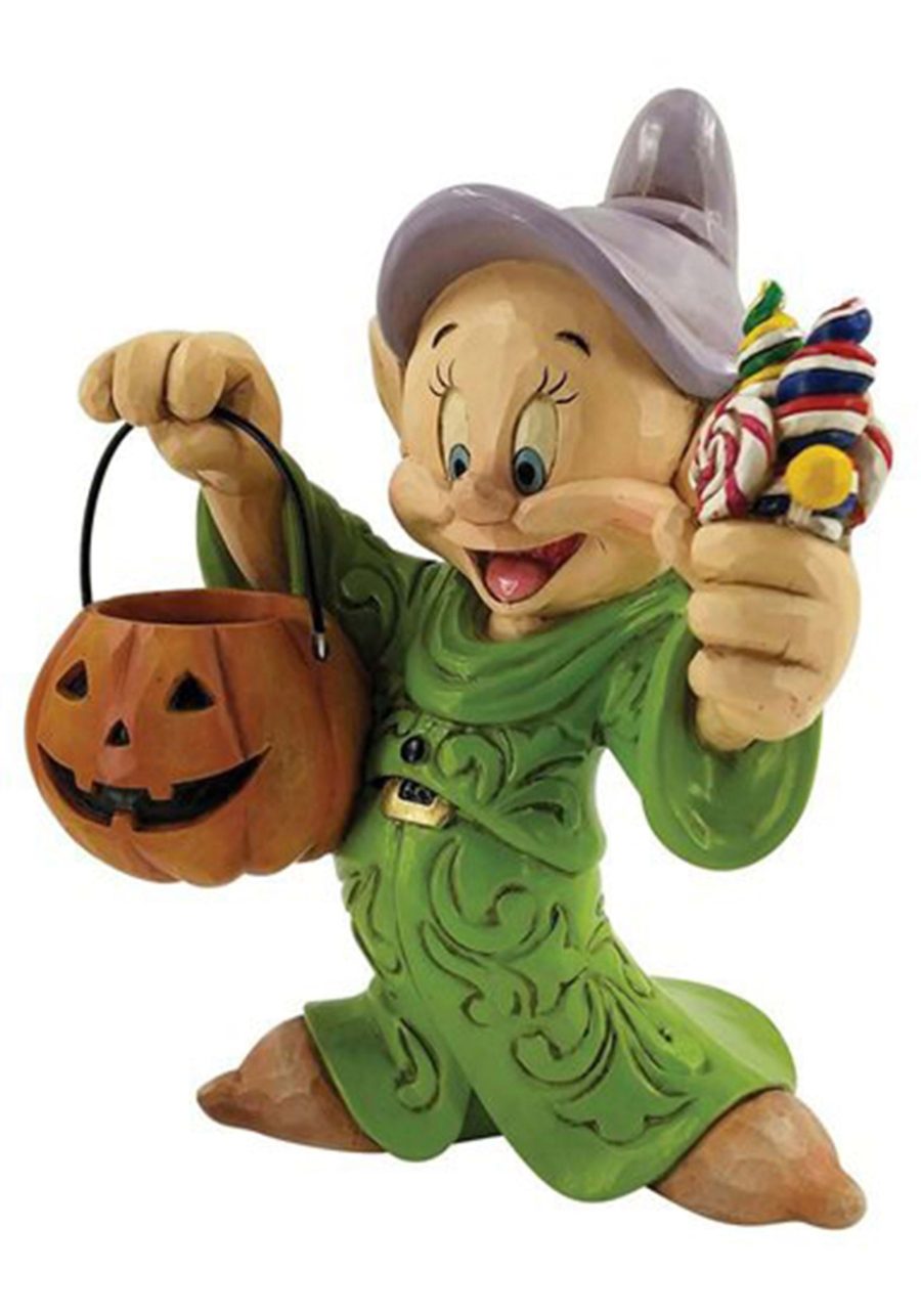 Jim Shore Snow White: Dopey Halloween with Pumpkin Statue
