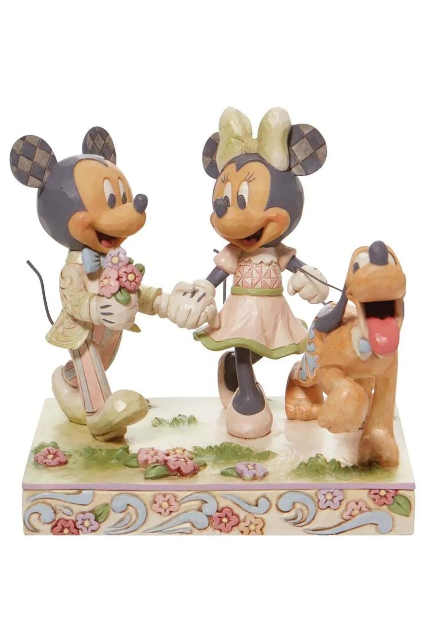 Jim Shore White Woodland Mickey & Minnie Statue
