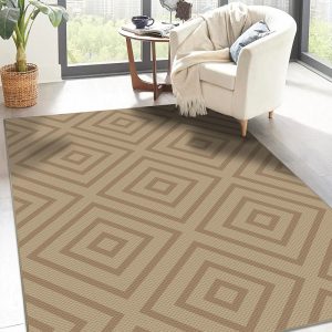 Jute Aria Double-Diamond Natural Washable Rug 5'x7'