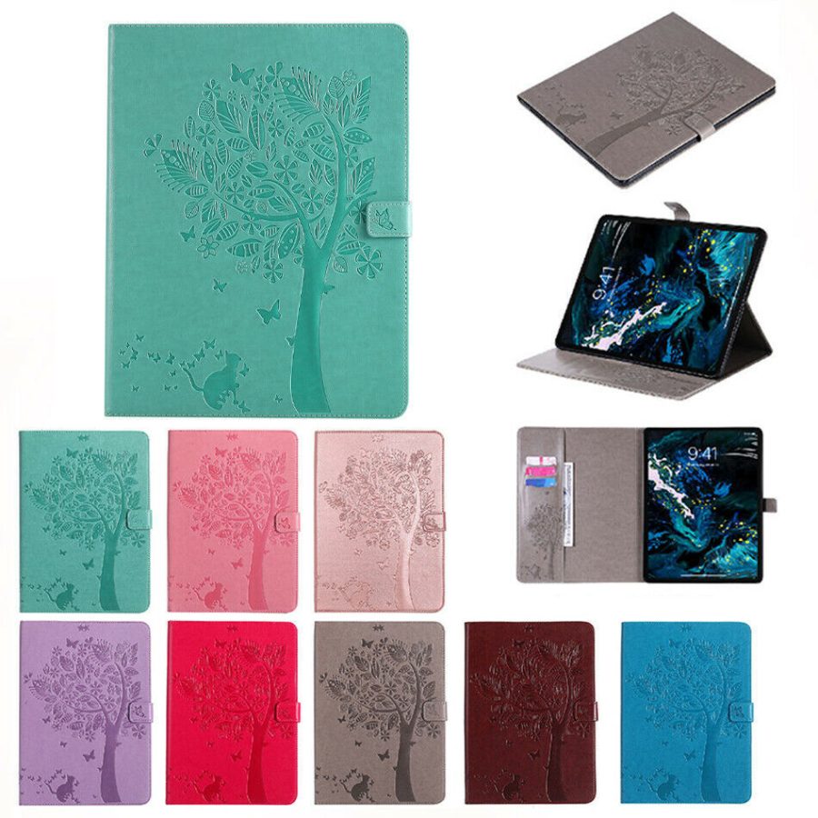K22) Leather wallet FLIP MAGNETIC BACK cover Case for Apple iPad models