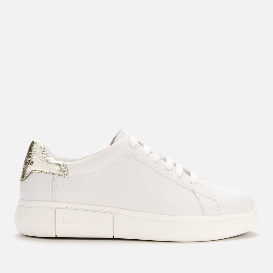 Kate Spade New York Women's Lift Leather Cupsole Trainers - Optic White/Pale Gold - UK 5