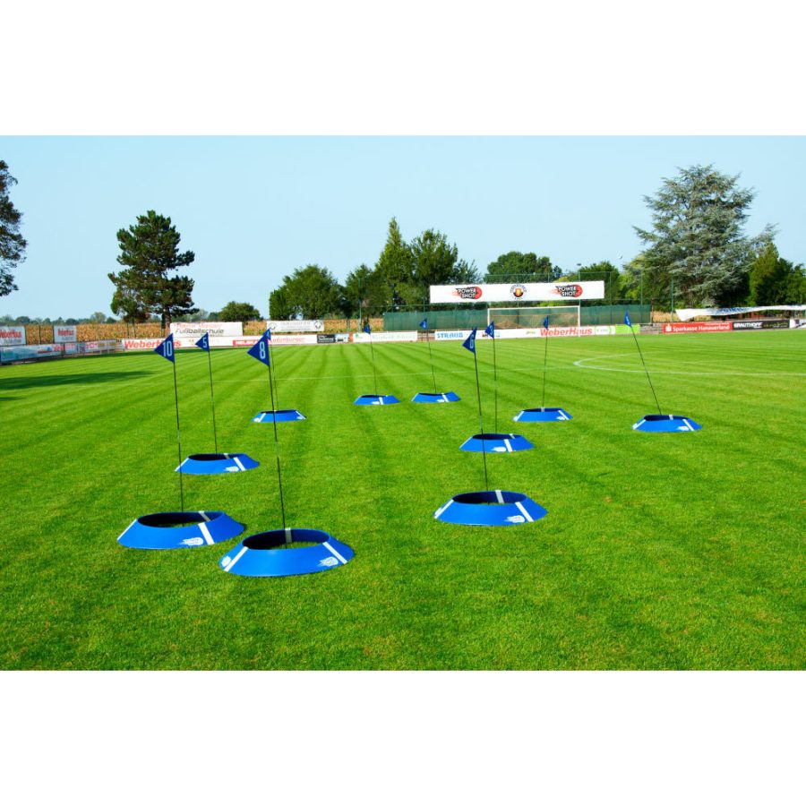 Kit of 10 soccer golf targets with yardstick and flags Powershot