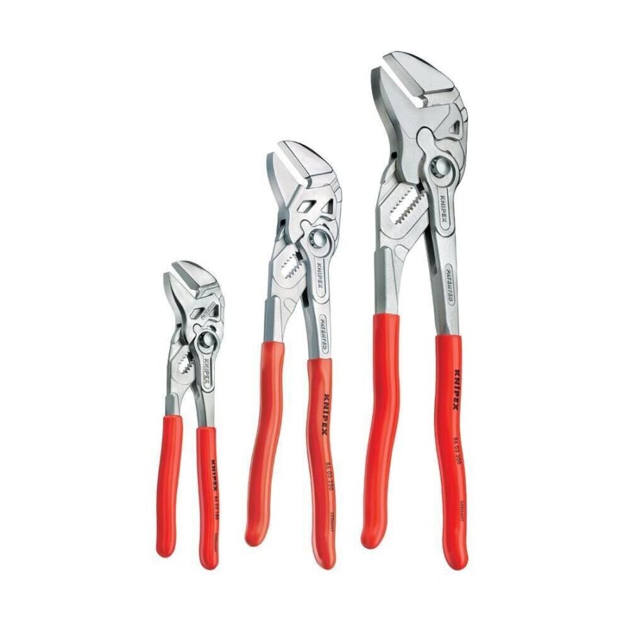 Knipex 002006US2 3-Piece Pliers Wrench Set (7-Inch, 10-Inch, & 12-Inch)