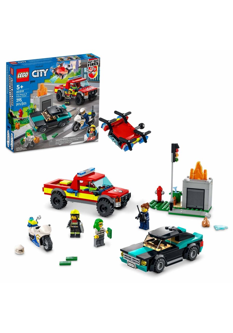 LEGO City Fire Rescue & Police Chase Building Set