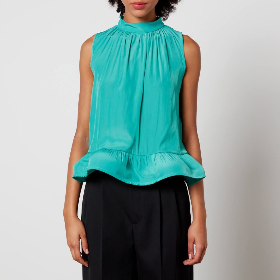 Lanvin Satin Peplum Halterneck Top - FR 40/UK 12